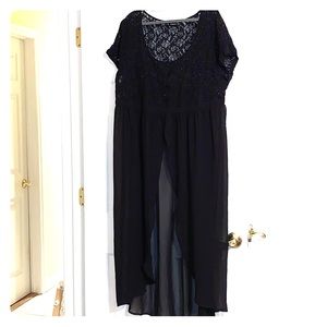Torrid Black Long “Duster”’Kimono. Lace Top
